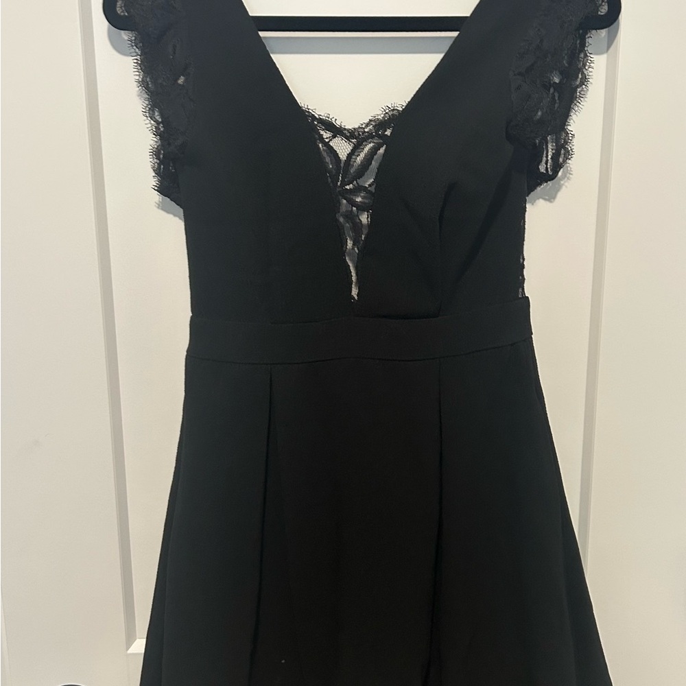 BCBGeneration Black Lace Overlay Dress